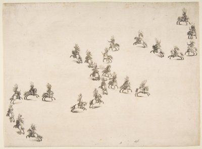 Vinte e quatro Cavaliers formam um S duplo, 1652. de Stefano della Bella