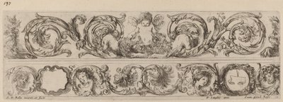 Duas Faixas Ornamentais com Cupido e Cabeças das Quatro Estações de Stefano della Bella