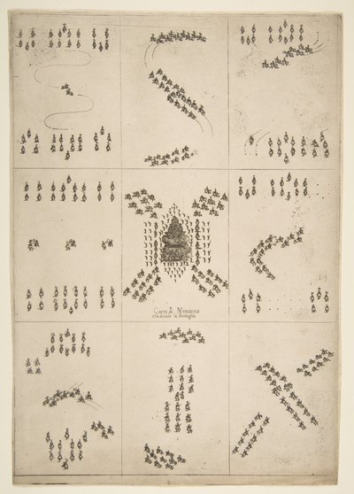 Várias figuras de balé de cavalo, 1652. de Stefano della Bella