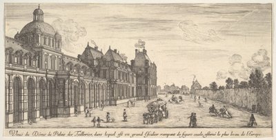 Vista da cúpula do Palácio das Tuilleries, a partir de Várias vistas de notável pl ..., 1649-51. de Stefano della Bella