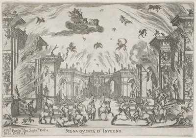 Vijfde scène: de hel Quinta cena do Inferno (título no objeto) Liberetto ter ere van de bruiloft van Ferdinando II de