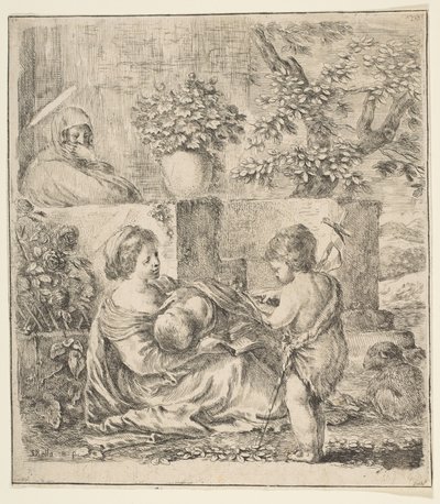 Virgem e Criança com São João Batista e Santa Isabel, ca. 1641 de Stefano della Bella