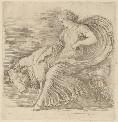 Mulher com um touro jovem de Stefano della Bella