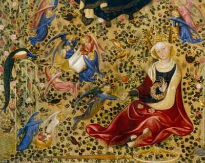 Santa Catarina de Alexandria, detalhe da Madonna del Roseto de Stefano di Giovanni da Verona
