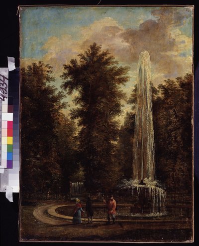 "Vista de uma fonte num parque" Pintura de Stepan Philippovich Galaktionov (1779-1854) M. Kroshitsky Art Museum, Sebastopol de Stepan Philippovich Galaktionov