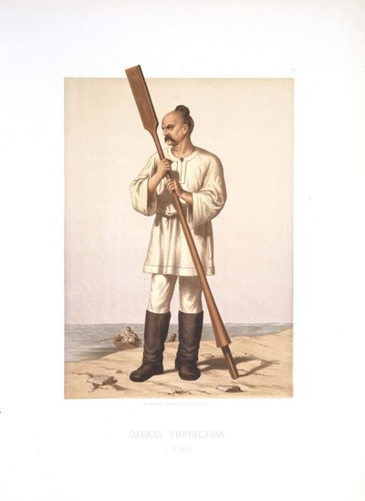 A vestimenta do Grão-Príncipe Sviatoslav I de Kiev, 1877 de Stepan Stepanovich Strekalov