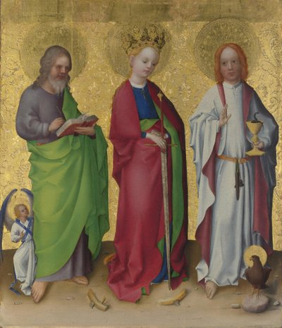 Santos Mateus, Catarina de Alexandria e João Evangelista, c. 1450 de Stephan Lochner
