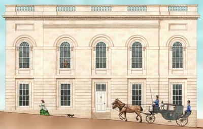 Armagh Robinson Library, Armagh, N. Irlanda: exterior em 1852, 2001 (tinta e aguarela) de Stephen Conlin