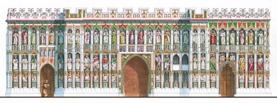 Biombo da Catedral de Exeter, c.1480-1538 (tinta e aguarela sobre papel) de Stephen Conlin