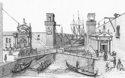 A entrada do Arsenale, Veneza de Stephen Conlin