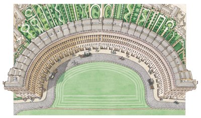 The Royal Crescent, Bath, c.1780-1800 (tinta e aguarela) de Stephen Conlin