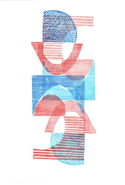 1961 VI, 2016 (impressão linóleo sobre papel) de Stephen Dow