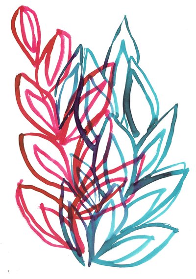 Florescer, 2016 (tinta sobre papel) de Stephen Dow