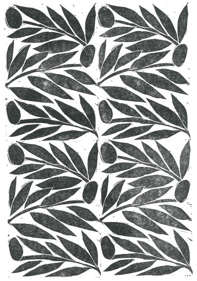 Ramos de oliveira, 2015 (linoleogravura sobre papel) de Stephen Dow