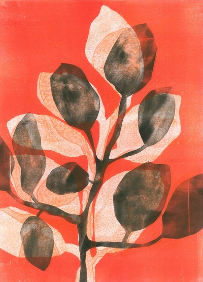 Jardim de verão III, 2015 (mono-impressão sobre papel) de Stephen Dow