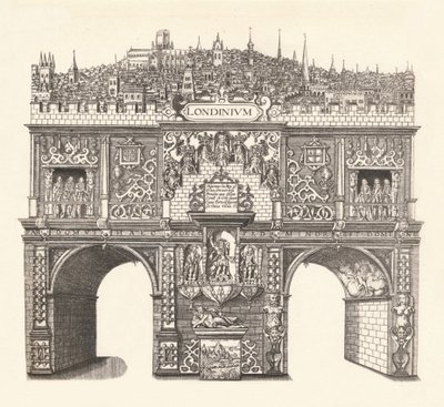 Arco do Triunfo Erigido em Honra da Entrada do Rei Jamess e Passagem por Londres, 1604, de Stephen Harrison