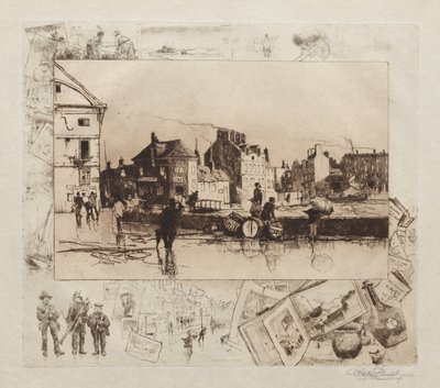 Um vendaval em Fécamp Normandy, 1886. de Stephen Parrish