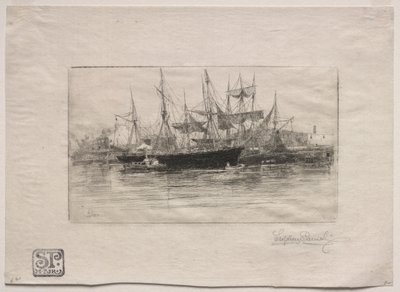 Cais de petróleo Point Breeze, 1880. de Stephen Parrish