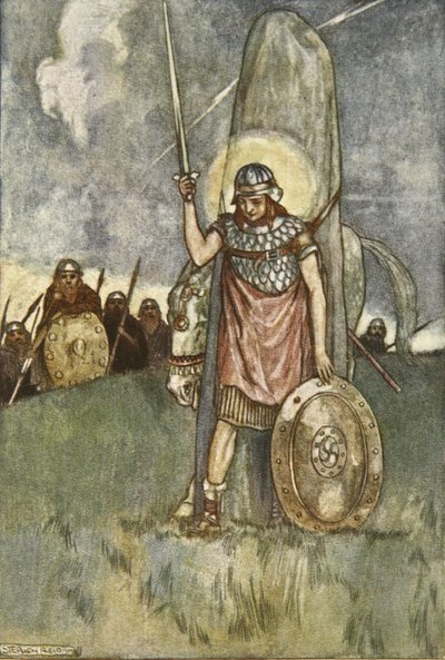 Cuchulain finalmente morre, ilustração de 