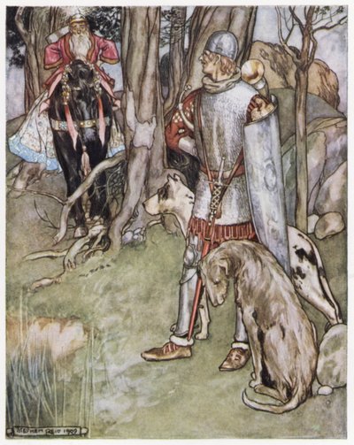 Ilustração para Siegfried the Dragon-Slayer (cor litho) de Stephen Reid