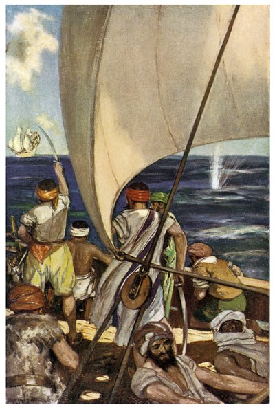 Representação dos Piratas Barbarescos no Mar Mediterrâneo Ilustração de Stephen Reid (1873-1948) no 