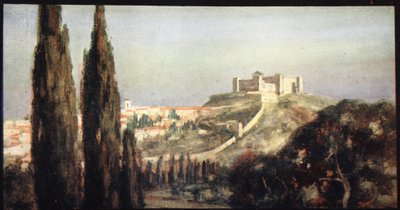 Spoletto, o local de nascimento de São Bento, ilustração de 