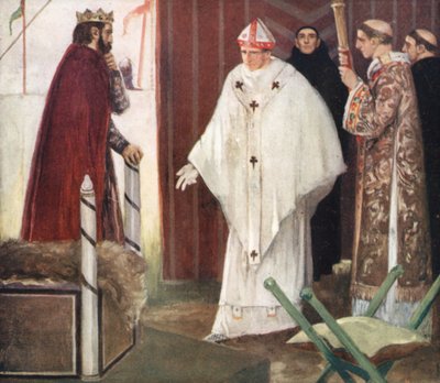 Entrevista de Stephen Langton com King John (lito colorido) de Stephen Reid