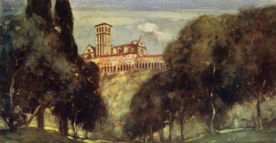 O Convento e Basílica de São Francisco, Assis (cor litho) de Stephen Reid