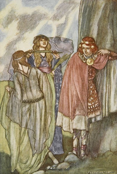 The Fairy Swan-maidens, ilustração de 