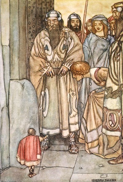 "Todos eles saíram, senhores e senhoras, para ver o homenzinho", c1910. de Stephen Reid