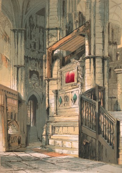 Abadia de westminster. Corredor do sul do coro, 1845 de Stephen Sly
