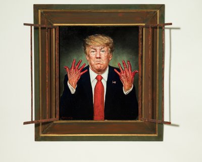 Trump Indited, 2020 (óleo sobre painel) de Steven Skollar