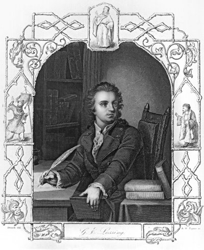 Gotthold Ephraim Lessing (1729-1781) gravado por Albert Henry Payne (1812-1902) de Storck