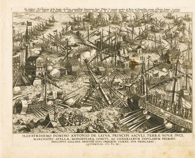 A Batalha de Lepanto em 7 de outubro de 1571, ca 1578 de Stradanus