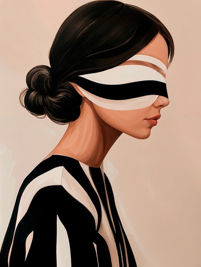 Mulher elegante com os olhos vendados de Studio Palette