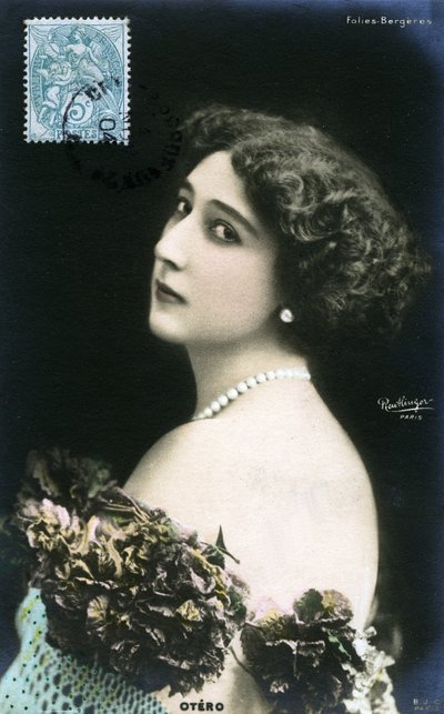 O belo Otero com as loucuras de Bergères, cartão postal do início do século XX. (foto) de Studio Reutlinger