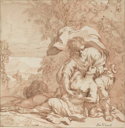 Prócris e Céfalo (?) de Studio of Simon Vouet