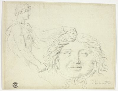 Perseu e a cabeça da górgona de Style of Jacques Louis David