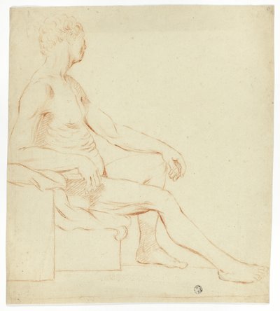 Nu masculino académico sentado de Style of Jacques Louis David