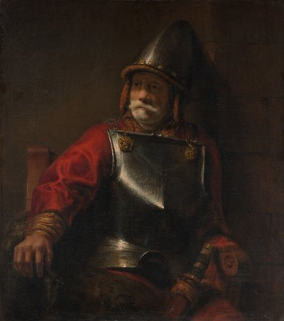 Homem de armadura Marte. de Style of Rembrandt