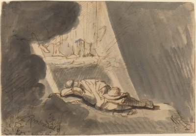 O sonho de Jacó de Style of Rembrandt van Rijn