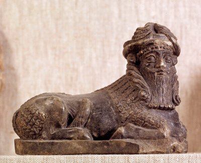 Antiquite oriental: bull Pie androcephale. Bronze e estatueta prateada. Período Sumério. Da Suméria. Paris, Museu do Louvre. de Sumerian Sumerian