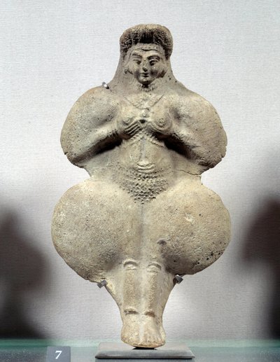 Arte oriental: estatueta terracota de mulher segurando seus seios, provável representação de Ishtar, deusa da fertilidade. De Susa. Irão. Período Elamita. Século 14-12 AC. Sol 0,16 m. Museu do Louvre. de Sumerian Sumerian