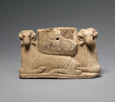 Embarcação sustentada por dois aríetes, c. 2600–2500 aC (gesso alabastro) de Sumerian Sumerian