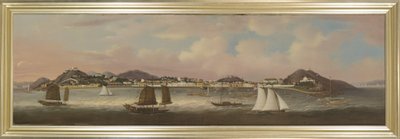 Vista da Praya Grande, Macau, c.1850 (óleo sobre tela) de Sunqua Sunqua