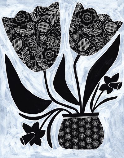 Flores folclóricas com padrões de Susan Black