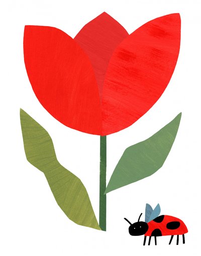 Tulipa Vermelha e Joaninha de Susan Black