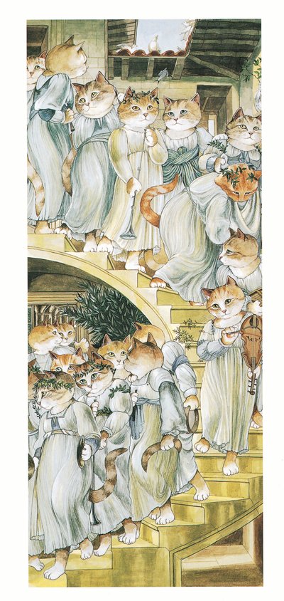 Ilustração de Pre-Raphaelite Cats (pub. 1999) de Susan Herbert