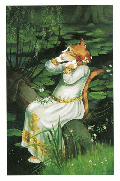 Ilustração de Pre-Raphaelite Cats (pub. 1999) de Susan Herbert
