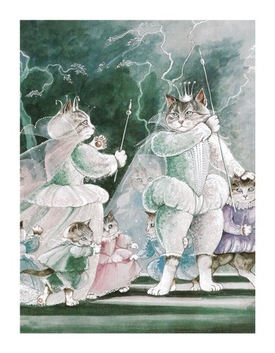 Ilustração de Shakespeare Cats: Livro de cartazes (pub. 2016) de Susan Herbert